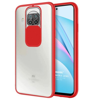 Microsonic Xiaomi Mi 10T Lite Kılıf Slide Camera Lens Protection Kırmızı