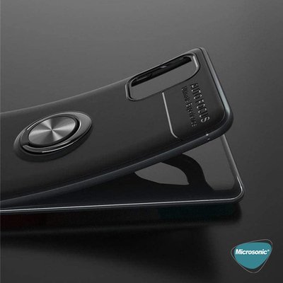 Microsonic Samsung Galaxy M31s Kılıf Kickstand Ring Holder Kırmızı