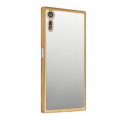 CaseUp Sony Xperia XZ Lazer Kesim Silikon Kılıf Gold