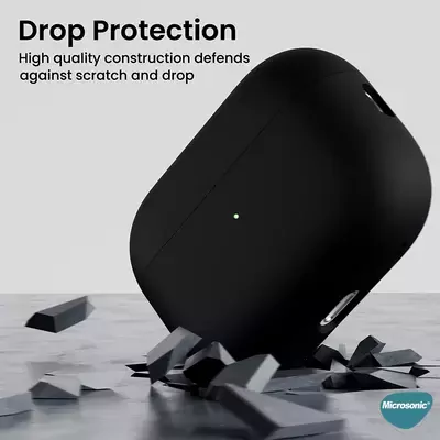 Microsonic AirPods Pro 2.Nesil Kılıf Mat Silikon Lavanta Grisi