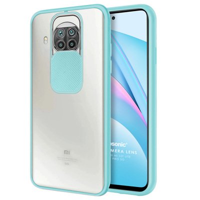 Microsonic Xiaomi Redmi Note 9 Pro 5G Kılıf Slide Camera Lens Protection Turkuaz