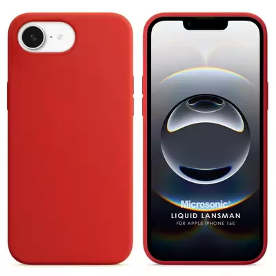 Microsonic Apple iPhone 16e Kılıf Liquid Lansman Silikon Kırmızı