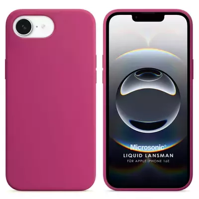 Microsonic Apple iPhone 16e Kılıf Liquid Lansman Silikon Koyu Pembe