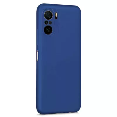 Microsonic Matte Silicone Xiaomi Redmi K40 Kılıf Lacivert