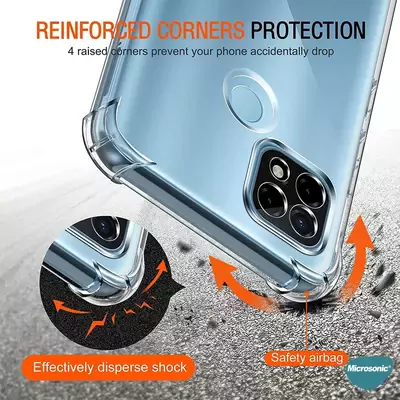 Microsonic Realme C21 Kılıf Anti Shock Silikon Şeffaf