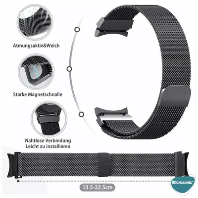 Microsonic Samsung Galaxy Watch 5 Pro 45mm Kordon Milano Loop Siyah