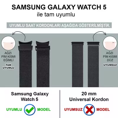 Microsonic Samsung Galaxy Watch 5 Pro 45mm Kordon Milano Loop Siyah