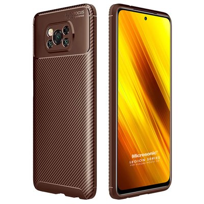 Microsonic Xiaomi Poco X3 NFC Kılıf Legion Series Kahverengi