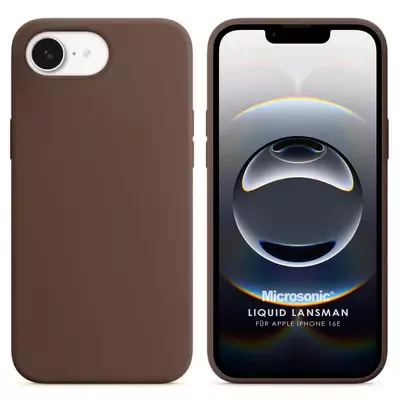 Microsonic Apple iPhone 16e Kılıf Liquid Lansman Silikon Kahverengi