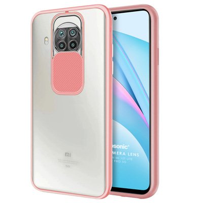 Microsonic Xiaomi Redmi Note 9 Pro 5G Kılıf Slide Camera Lens Protection Rose Gold