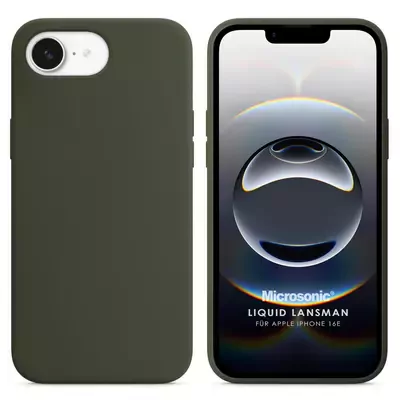 Microsonic Apple iPhone 16e Kılıf Liquid Lansman Silikon Haki