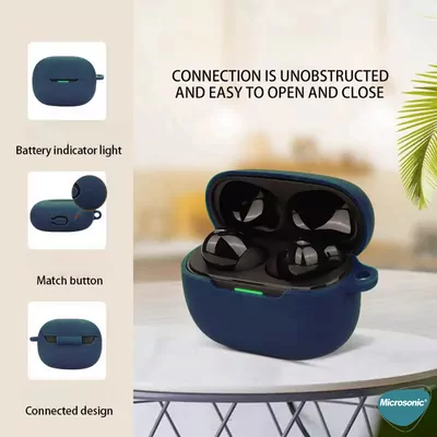 Microsonic Xiaomi Redmi Buds 6 Lite Kılıf Askılı Mat Silikon Lacivert