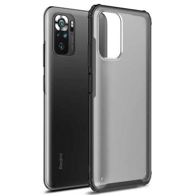 Microsonic Xiaomi Redmi Note 10S Kılıf Frosted Frame Siyah