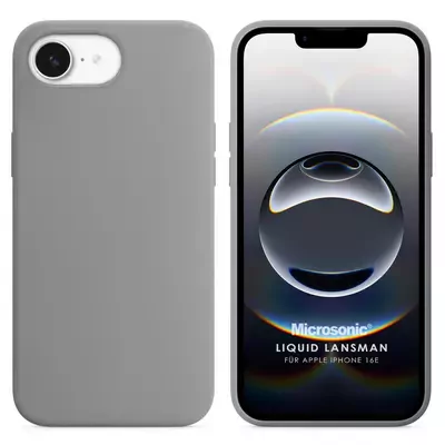 Microsonic Apple iPhone 16e Kılıf Liquid Lansman Silikon Gri