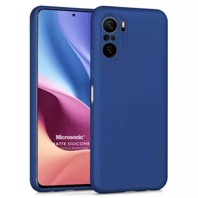 Microsonic Matte Silicone Xiaomi Redmi K40 Pro Kılıf Lacivert