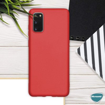 Microsonic Samsung Galaxy S20 Kılıf Matte Silicone Kırmızı