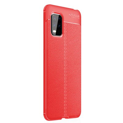 Microsonic Xiaomi Mi 10 Lite Zoom Kılıf Deri Dokulu Silikon Kırmızı