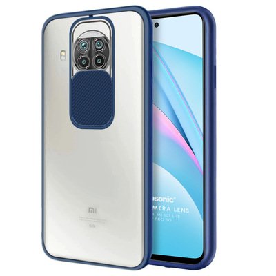 Microsonic Xiaomi Redmi Note 9 Pro 5G Kılıf Slide Camera Lens Protection Lacivert