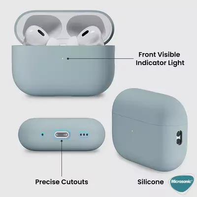 Microsonic AirPods Pro 2.Nesil Kılıf Mat Silikon Açık Yeşil