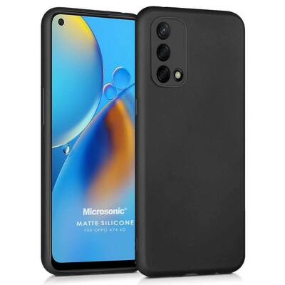 Microsonic Oppo A74 4G Kılıf Matte Silicone Siyah