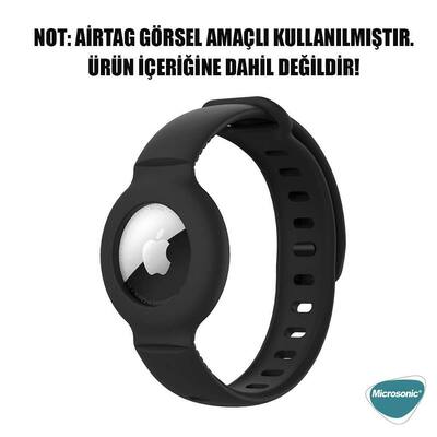 Microsonic Apple AirTag Silicone Sport Band Kordon Siyah