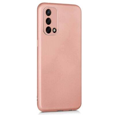 Microsonic Oppo A74 4G Kılıf Matte Silicone Rose Gold