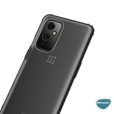 Microsonic OnePlus 9 Kılıf Frosted Frame Siyah