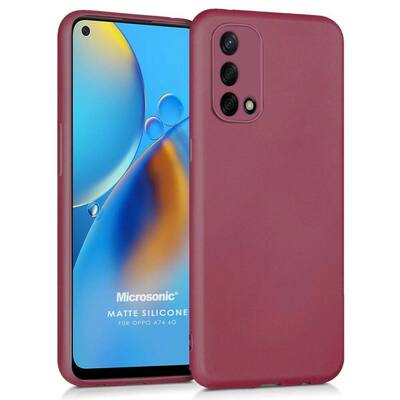 Microsonic Oppo A74 4G Kılıf Matte Silicone Mor