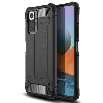 Microsonic Xiaomi Redmi Note 10 Pro Max Kılıf Rugged Armor Siyah