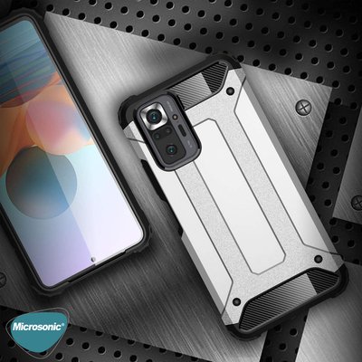 Microsonic Xiaomi Redmi Note 10 Pro Max Kılıf Rugged Armor Siyah