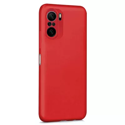 Microsonic Matte Silicone Xiaomi Redmi K40 Pro+ Kılıf Kırmızı