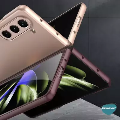 Microsonic Samsung Galaxy Z Fold 5 Kılıf Shape Hard Cover Koyu Gri