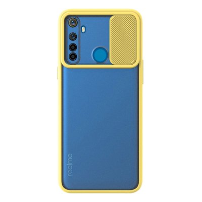 Microsonic Realme 5i Kılıf Slide Camera Lens Protection Sarı