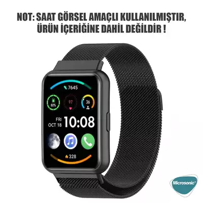 Microsonic Huawei Watch Fit 2 Milanese Loop Kordon Siyah