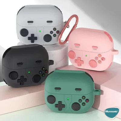 Microsonic AirPods 4 Kılıf Cartoon Figürlü Silikon Retro Gameboy Yeşil