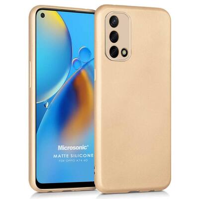 Microsonic Oppo A74 4G Kılıf Matte Silicone Gold