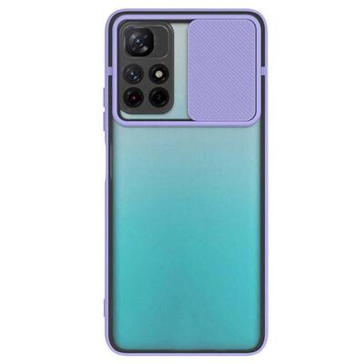 Microsonic Xiaomi Poco M4 Pro Kılıf Slide Camera Lens Protection Lila