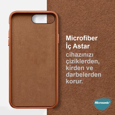 Microsonic Apple iPhone 7 Plus Kılıf Luxury Leather Beyaz