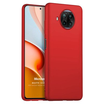 Microsonic Xiaomi Redmi Note 9 Pro 5G Kılıf Matte Silicone Kırmızı