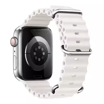 Microsonic Apple Watch SE 3 44mm Kordon Aqua Belt Beyaz