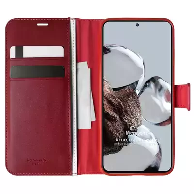 Microsonic Xiaomi Mi 12T Kılıf Delux Leather Wallet Kırmızı