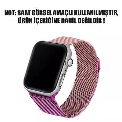 Microsonic Apple Watch Ultra 2 Dual Color Milanese Loop Kordon Rose Mor