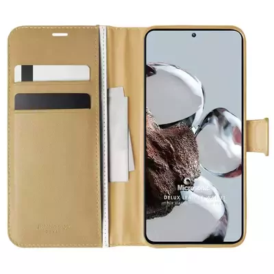 Microsonic Xiaomi Mi 12T Kılıf Delux Leather Wallet Gold