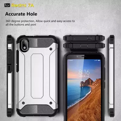 Microsonic Xiaomi Redmi 7A Kılıf Rugged Armor Siyah