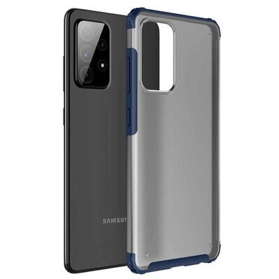 Microsonic Samsung Galaxy A72 Kılıf Frosted Frame Lacivert