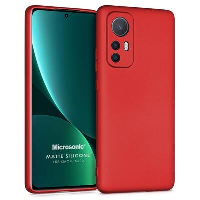 Microsonic Xiaomi Mi 12 Kılıf Matte Silicone Kırmızı