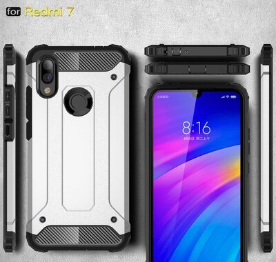 Microsonic Xiaomi Redmi 7 Kılıf Rugged Armor Mavi