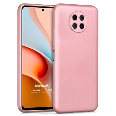 Microsonic Xiaomi Redmi Note 9 5G Kılıf Matte Silicone Rose Gold