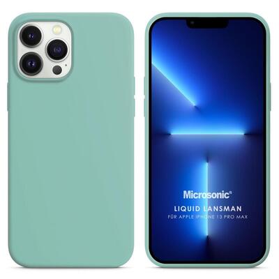 Microsonic Apple iPhone 13 Pro Max Kılıf Liquid Lansman Silikon Su Yeşili