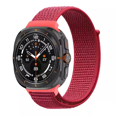 Microsonic Samsung Galaxy Watch Ultra Hasırlı Kordon Woven Sport Loop Kırmızı